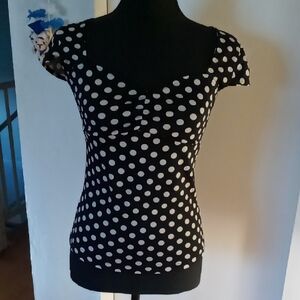 Sourpuss Black and White Polka Dots Blouse.